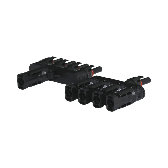 heavy-duty 4-to-1 MC4 solar splitters on workspace