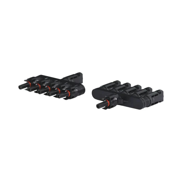 5-in-1 solar MC4 connectors shown with wiring