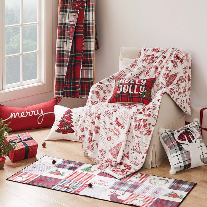 Levtex Home Spencer Plaid Holly Jolly Tassel Pillow Decorative Pillows