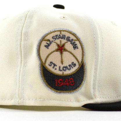 ST. LOUIS BROWNS 1948 All Star Game New Era 59Fifty Fitted Hat (Chrome Black Pinot Red Under Brim)