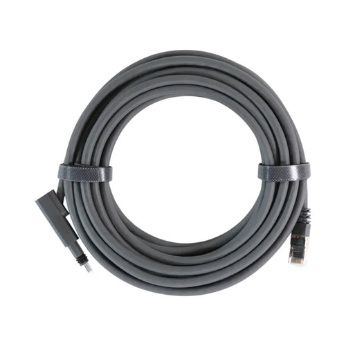 Starlink Gen 2 SPX to RJ45 20ft adapter cable coiled on table