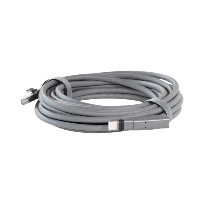 Close-up of Starlink Gen 2 SPX connector and RJ45 ethernet plug