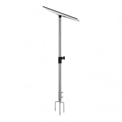 Starlink ground mount camping stand set up on campsite