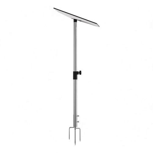Starlink ground mount camping stand set up on campsite