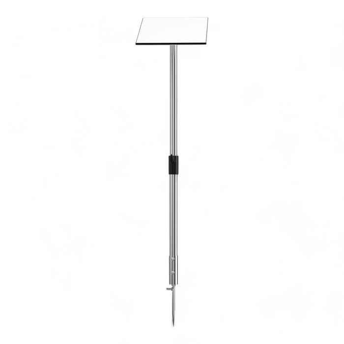 close-up of Starlink camping stand holding satellite dish