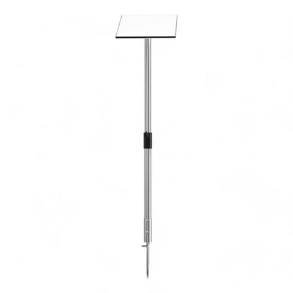 close-up of Starlink camping stand holding satellite dish