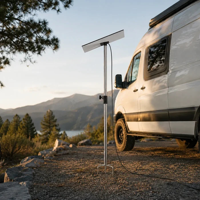 Marine ready Starlink ground stand for reliable outdoor satellite positioning