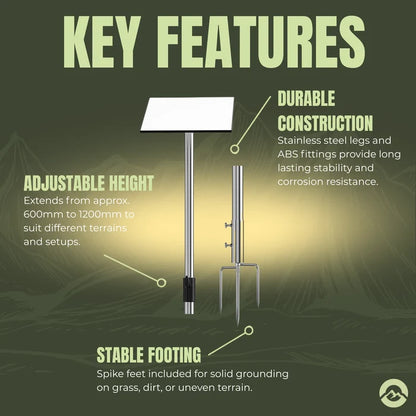 Caravan Starlink ground stand for secure satellite internet while touring