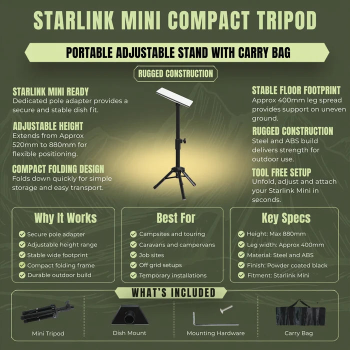 portable starlink mini tripod mount