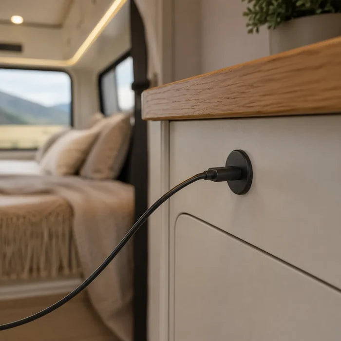 Waterproof Starlink Mini USB C power cable for rugged off grid environments