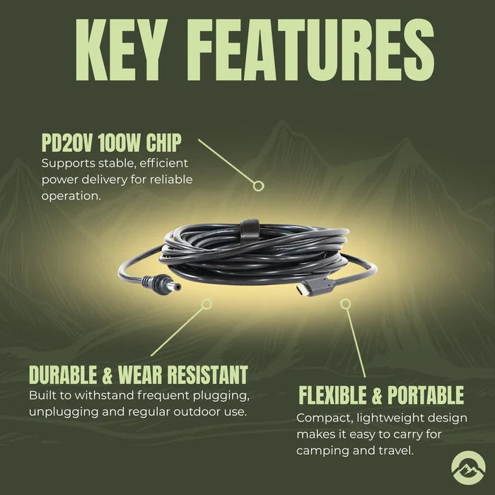 Campervan Starlink Mini USB C to DC cable for vehicle electrical systems