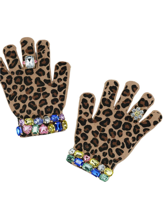 Super Smalls Jungle Jeweled Gloves Accessories Super Smalls Animal Print One Size Fits Most (Y/7-Y/14)