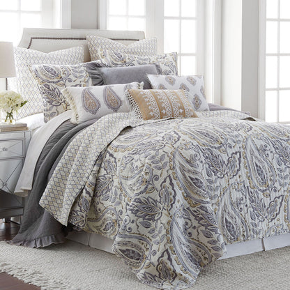 Levtex Home Tamsin Grey Flower Pillow Decorative Pillows