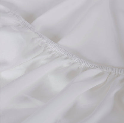 TENCEL™ 100% Lyocell Fibre Fitted Sheet White Queen - DLB Furniture