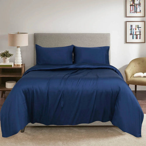 TENCEL™ 100% Lyocell Fibre Quilt Cover Set Queen Blue - DLB Furniture