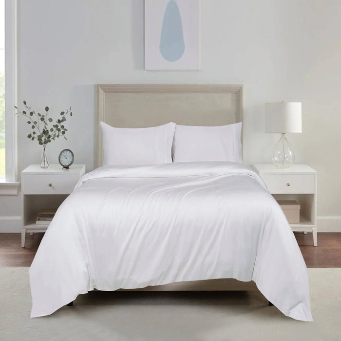 TENCEL™ 100% Lyocell Fibre Quilt Cover Set White Queen - DLB Furniture