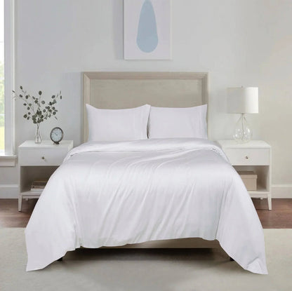 TENCEL™ 100% Lyocell Fibre Quilt Cover Set White Queen - DLB Furniture