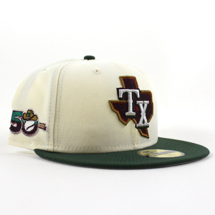 Texas Rangers 50th Anniversary New Era 59Fifty Fitted Hat (Chrome Cilantro Gray Under Brim)