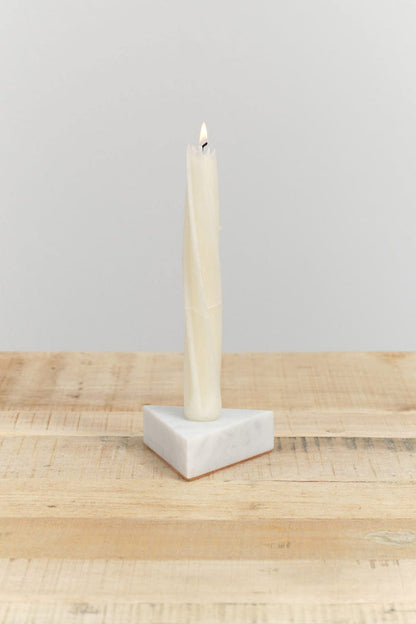 Fort Standard Home Candle Holders Triangle Marble Candle Holder White Carrara / 3.5" L X 3.5" W X 1.25" H