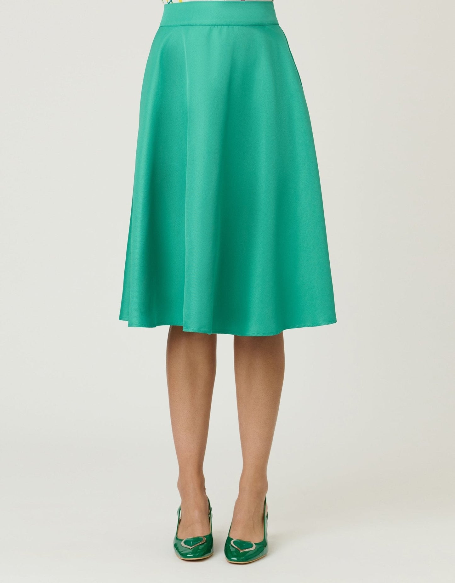 Unique Vintage Green High Waist Vivien Swing Skirt