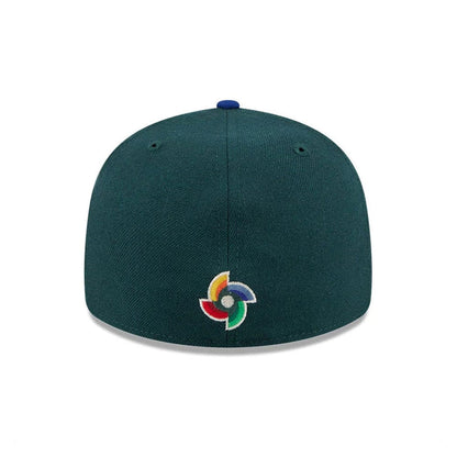 Pictured is this WBC Classical Script Australia Retro Crown 59FIFTY Fitted cap in dark green. 7