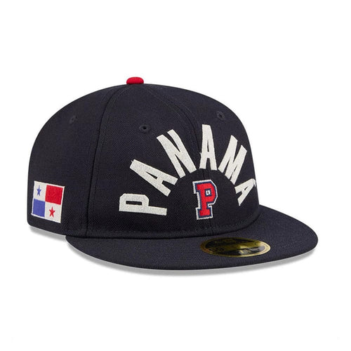 Pictured is this WBC Classical Script Panama Retro Crown 59FIFTY Fitted cap in navy. 1