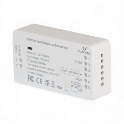 close-up of WLED LED controller with terminals