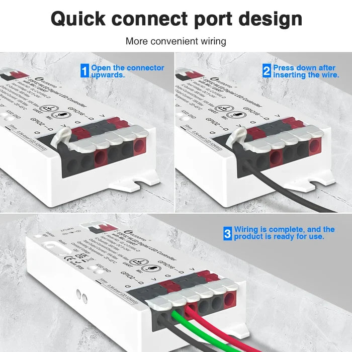 addressable LED strip wired into WLED Pro controller
