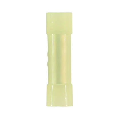 Yellow nylon insulated butt splice connector (100 pack) for caravan, rv, and campervan 12v wiring joins